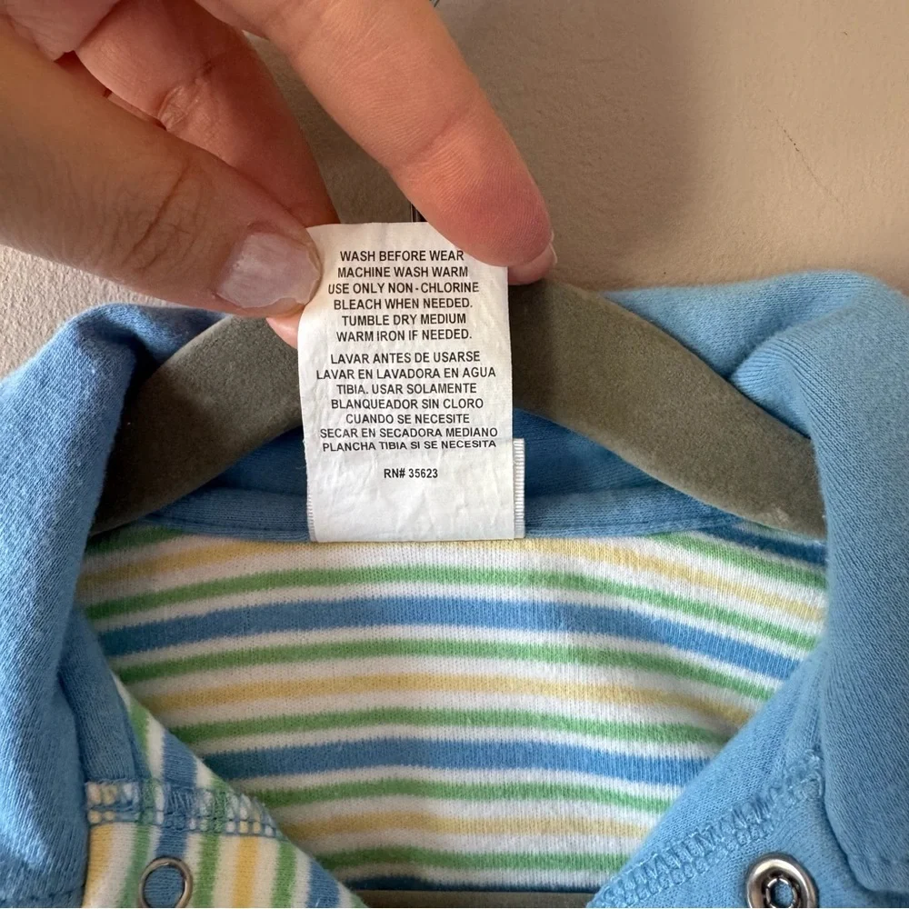 Vintage‎ Carter’s 2001 Baby 100% Cotton Lion Striped Footed Sleeper 6-9 months